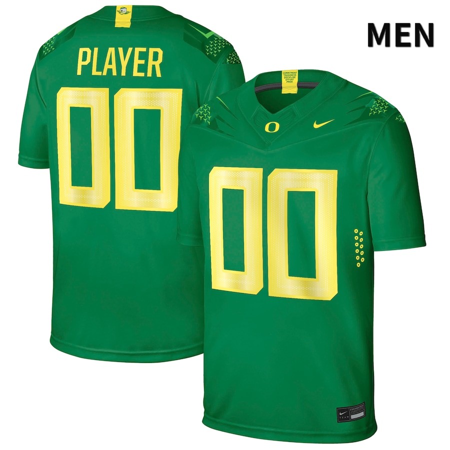 Oregon Ducks Men's #00 Custom Football College Authentic Green NIL 2022 Nike Jersey YYR32O8O